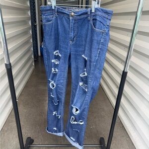 Ashley Stewart Tall Skinny distressed jeans-sz 14 tall